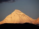 
I slept in and had to jump out of bed to catch the last few minutes of a beautiful sunrise over the north face of Dhaulagiri, seen from Ranipauwa near Muktinath.
